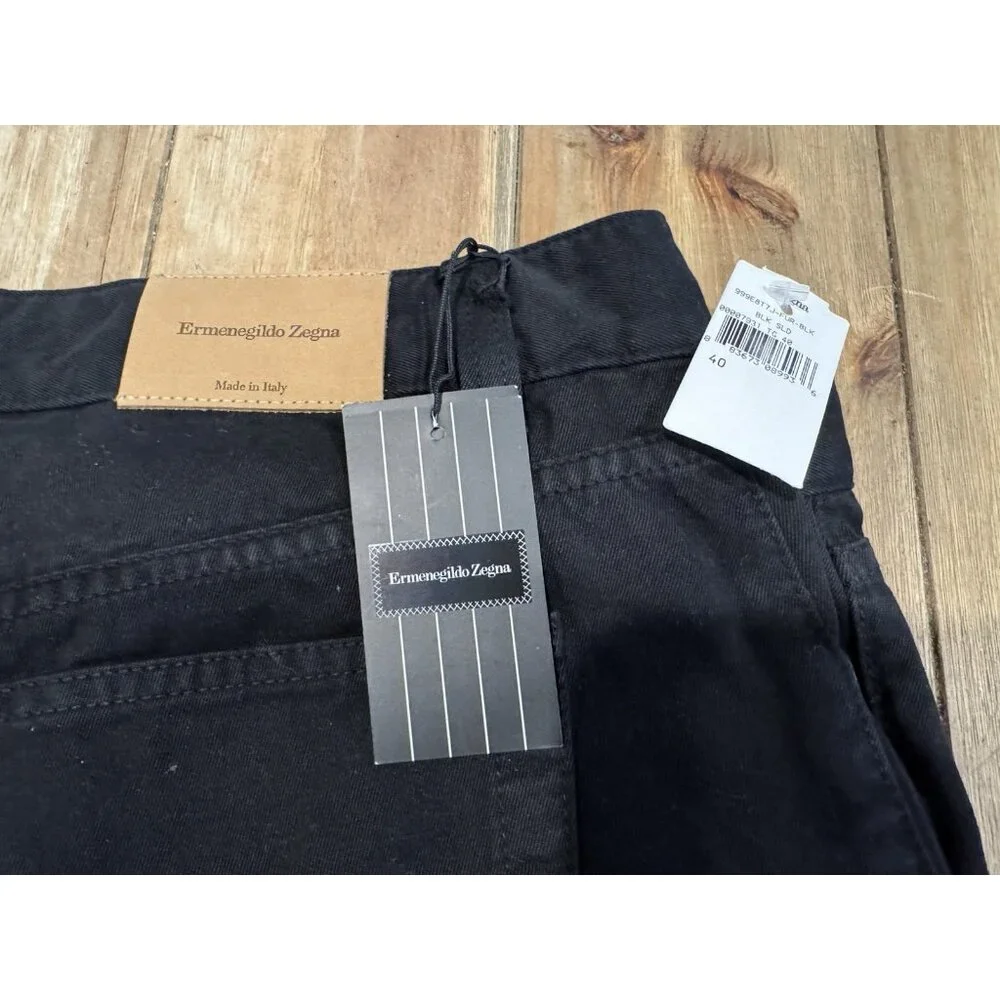 Ermenegildo Zegna Men's Black Stretch Straight Leg Jeans US 40 IT 56 NEW